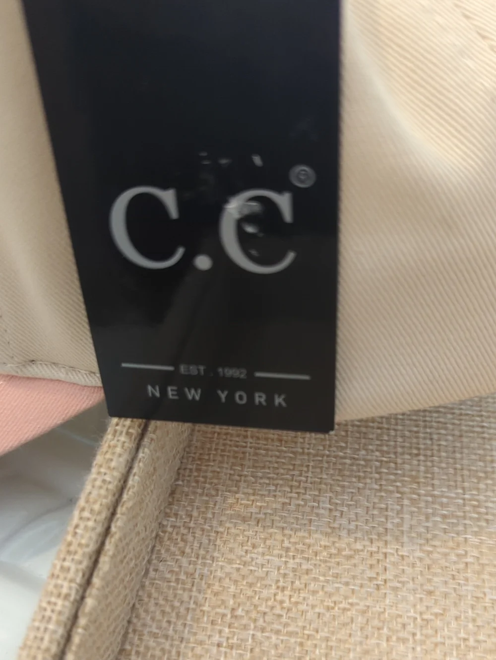 C.C Peach Beige  Baseball Cap with Rainbow Embroidery 100% Cotton OS